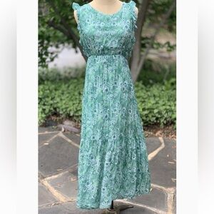 Floral Green Maxi Dress